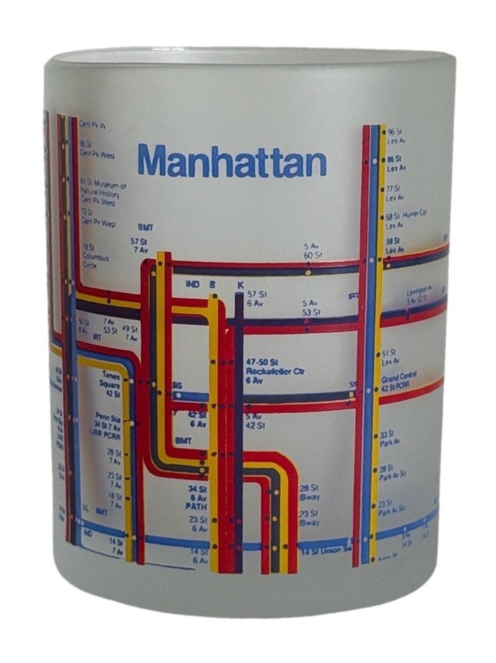 Manhattan Subway Map Frosted Glass NYC Souvenir Transit Map New York City Gift